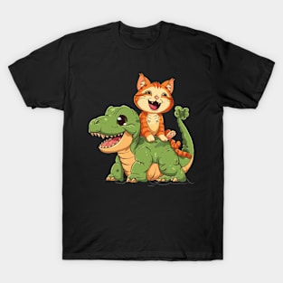 Cat Dinosaur Delight T-Shirt